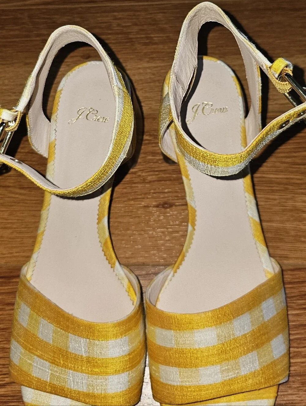 J.Crew 'Penny' Ankle-Strap Sandals in Gingham
